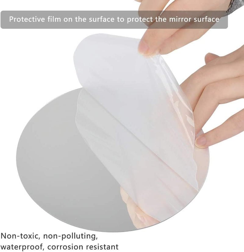 TPGP Larber 9 Pieces Self Adhesive Round Mirror Wall Stickers - Acrylic Decorative Mirrors for Home Decoration - Image 5