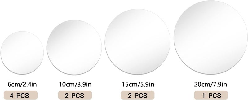 TPGP Larber 9 Pieces Self Adhesive Round Mirror Wall Stickers - Acrylic Decorative Mirrors for Home Decoration - Image 3
