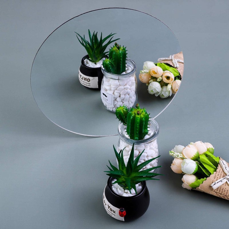 TPGP Larber 9 Pieces Self Adhesive Round Mirror Wall Stickers - Acrylic Decorative Mirrors for Home Decoration - Image 4