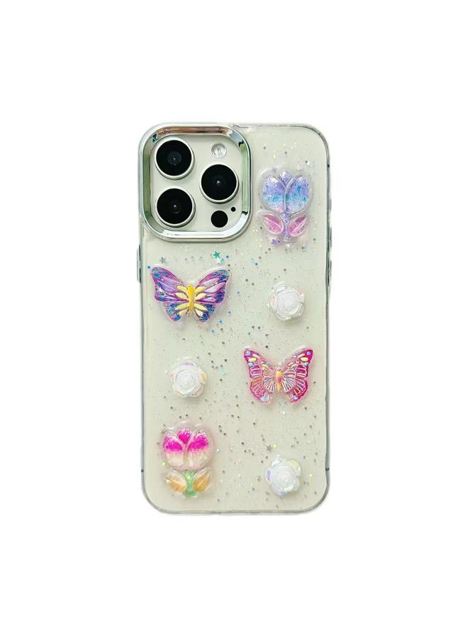 Zaboon Case For iPhone 12 Pro Max 3D Colorful Crystal Butterfly TPU Phone Case - Image 1