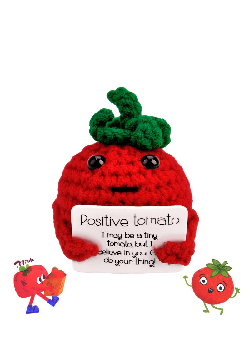 Excefore Positive Potato Doll, Positive Potato Crochet Wool Doll, Good Luck Gifts, Pocket Hug Gift, Funny Knitting Wool Potato with Positive Card, for Friends Party Birthday Decoration - Image 1