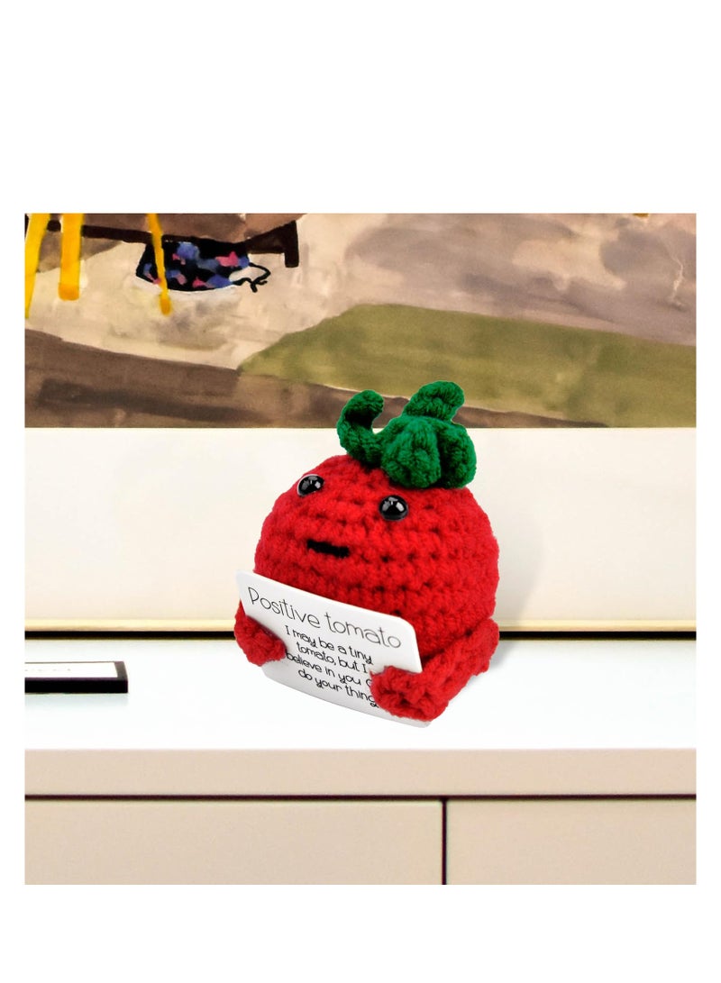 Excefore Positive Potato Doll, Positive Potato Crochet Wool Doll, Good Luck Gifts, Pocket Hug Gift, Funny Knitting Wool Potato with Positive Card, for Friends Party Birthday Decoration - Image 4