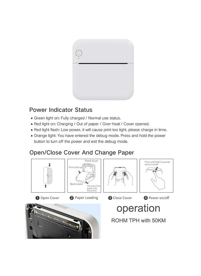 Generic Mini Pocket Thermal Printer Multifunction Portable Sticker Maker 203DPI Instant Photo Printing Support BT Connection for Smartphone with 1 Paper Roll 57mm Compatible with iOS Android  System  - Image 5