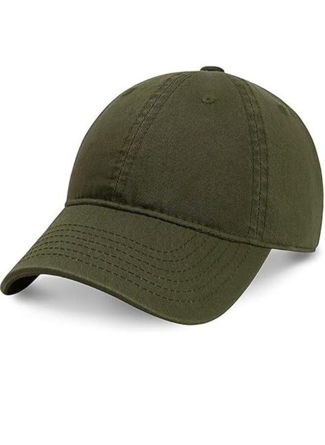SARAOONT 100% Cotton Army Green Baseball Dad Cap - Adjustable Size Hat for Running, Workouts, and Outdoor Activities - Baseball Cap for Men and Women  - Image 3
