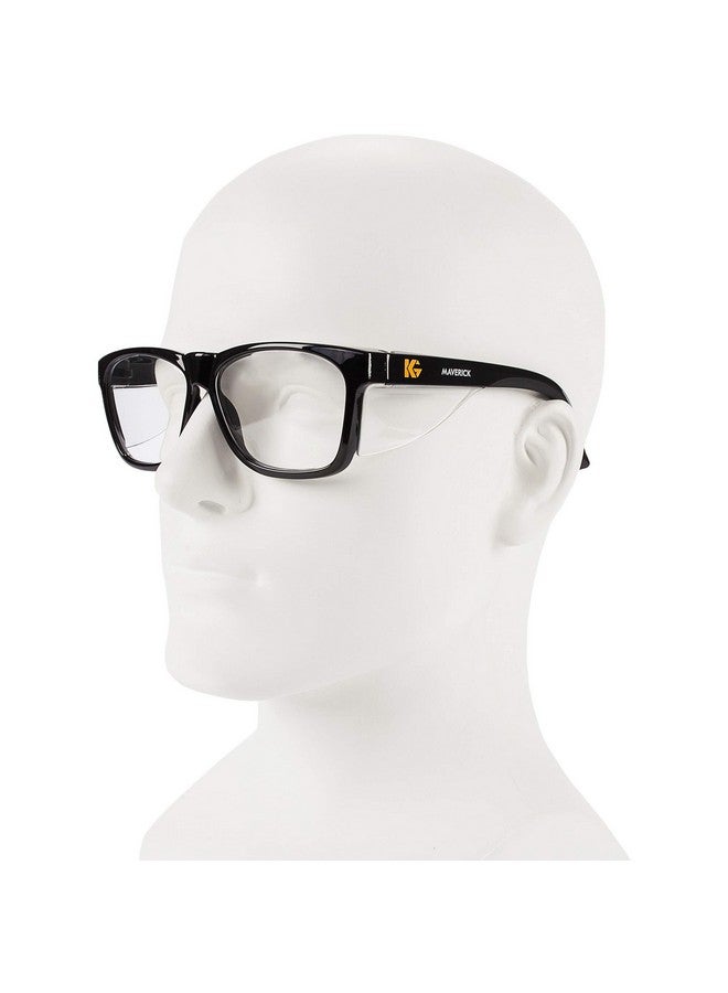 KLEENGUARD KleenGuard™ V30 Maverick Eye Protection (49309), with KleenVision™ Anti-Fog Coating, Clear Lenses, Black Frame (Qty 1)  - Image 2