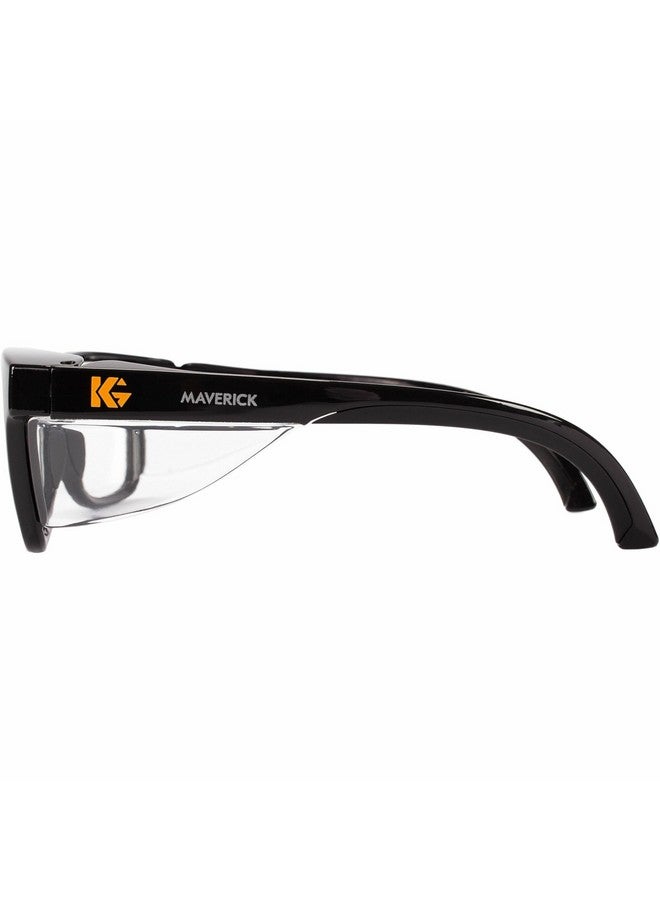 KLEENGUARD KleenGuard™ V30 Maverick Eye Protection (49309), with KleenVision™ Anti-Fog Coating, Clear Lenses, Black Frame (Qty 1)  - Image 4