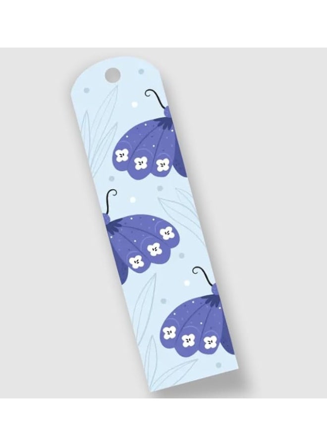 Decorative Floral Butterfly Bookmark, Blue and White Design