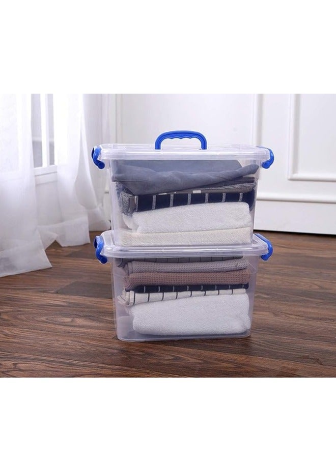 هيواري صندوق تخزين بلاستيكي من هايوير، سعة 7 لترات، طقم من 6 قطع بغطاء قابل للقفل وعجلات | صناديق تخزين بلاستيكية شفافة بأغطية | منظم شفاف للملابس والألعاب والأدوات والحرف اليدوية | أدوات تخزين منزلية (مجموعة من 6 قطع) - Image 5