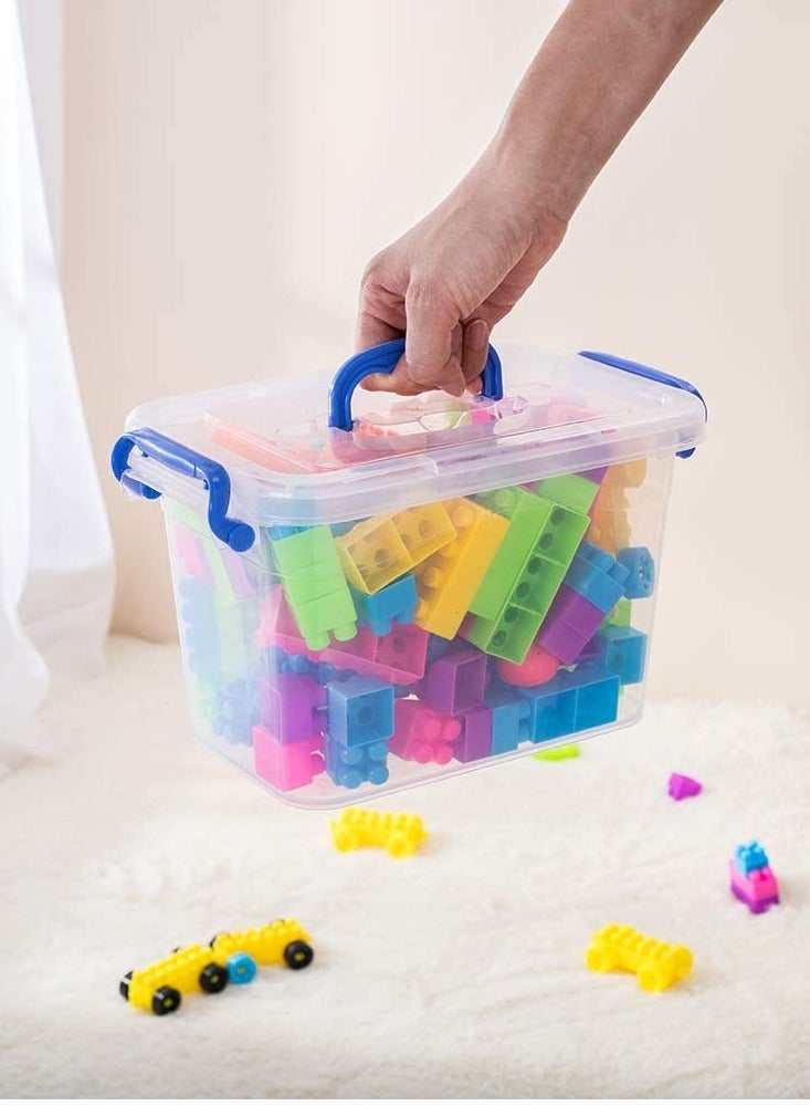 هيواري صندوق تخزين بلاستيكي من هايوير، سعة 7 لترات، طقم من 6 قطع بغطاء قابل للقفل وعجلات | صناديق تخزين بلاستيكية شفافة بأغطية | منظم شفاف للملابس والألعاب والأدوات والحرف اليدوية | أدوات تخزين منزلية (مجموعة من 6 قطع) - Image 4