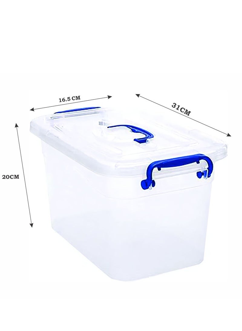 هيواري صندوق تخزين بلاستيكي من هايوير، سعة 7 لترات، طقم من 6 قطع بغطاء قابل للقفل وعجلات | صناديق تخزين بلاستيكية شفافة بأغطية | منظم شفاف للملابس والألعاب والأدوات والحرف اليدوية | أدوات تخزين منزلية (مجموعة من 6 قطع) - Image 2