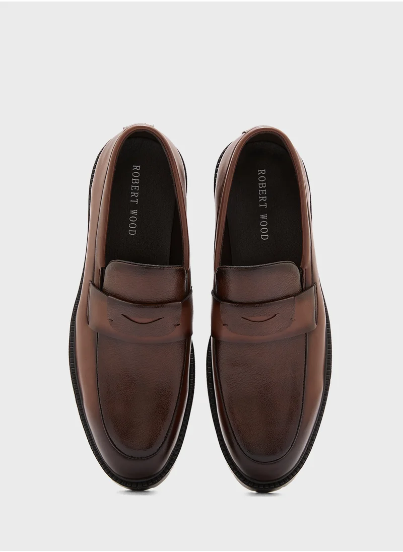 Robert Wood Texture Detail Formal Slip Ons