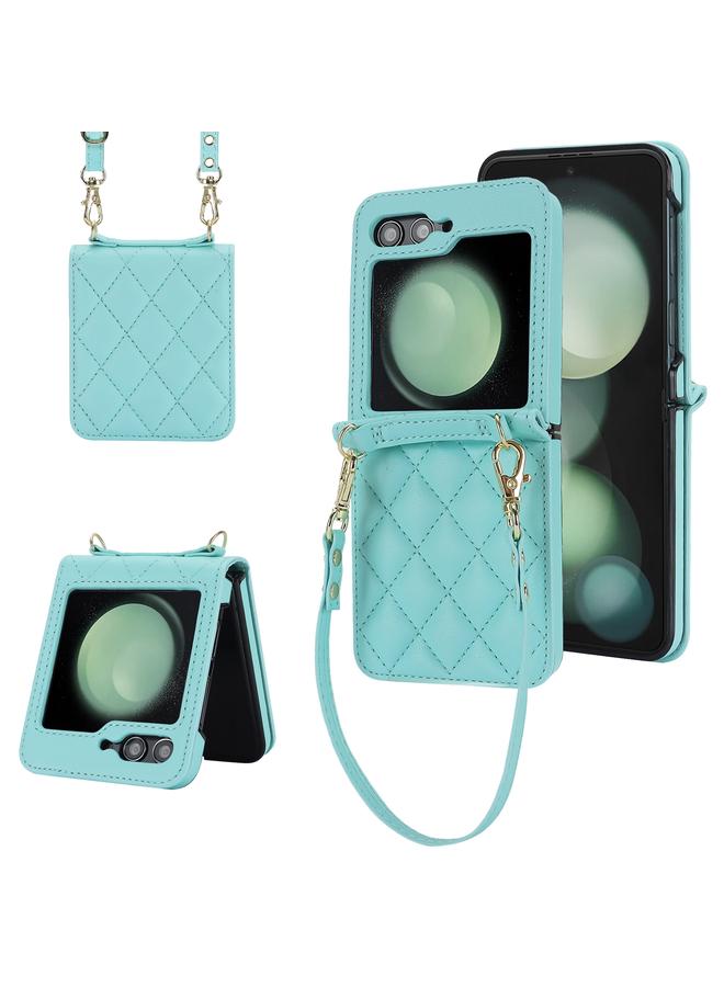 اس-توب جراب لهاتف Samsung Galaxy Z Flip5 بتصميم معيني مع حبل طويل وقصير - Image 1