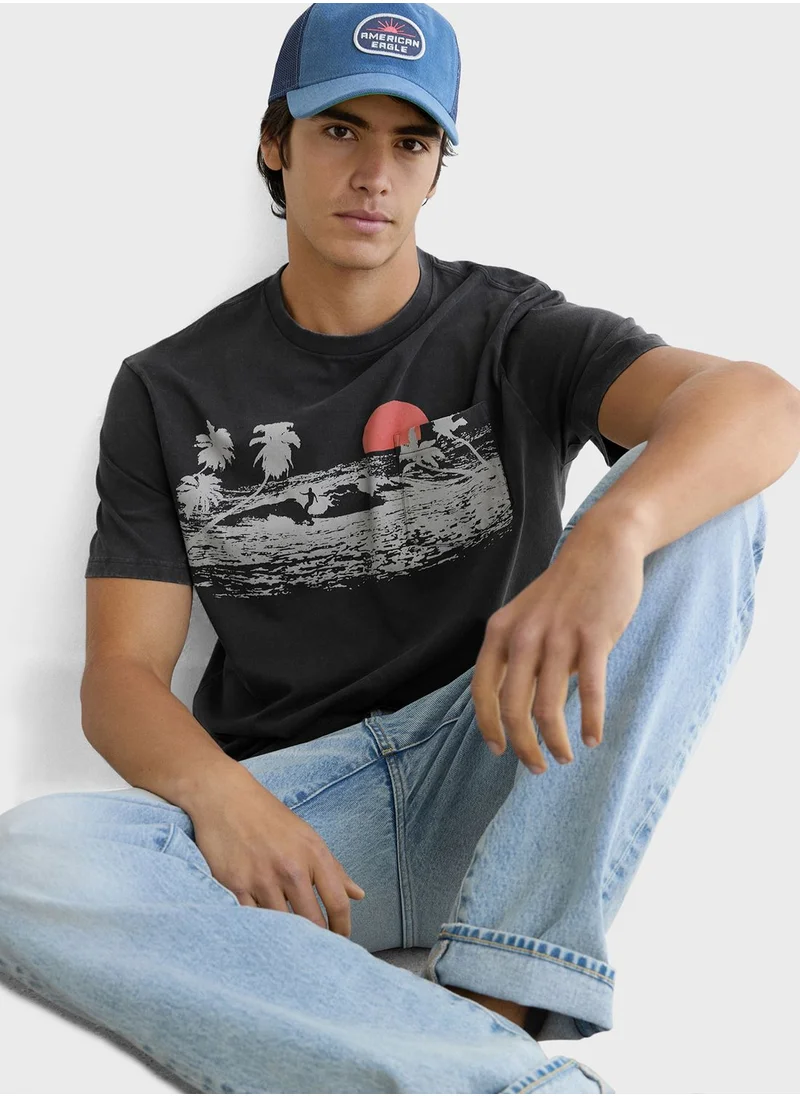 American Eagle Graphic Crew Neck T-Shirt