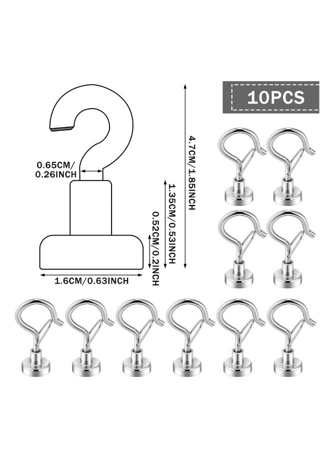 Heavy Duty Magnetic Hooks Set of 10 Strong 25lbs Capacity for Kitchen Office and Outdoor Use Perfect for Hanging Wreaths Grills and More  - Image 2
