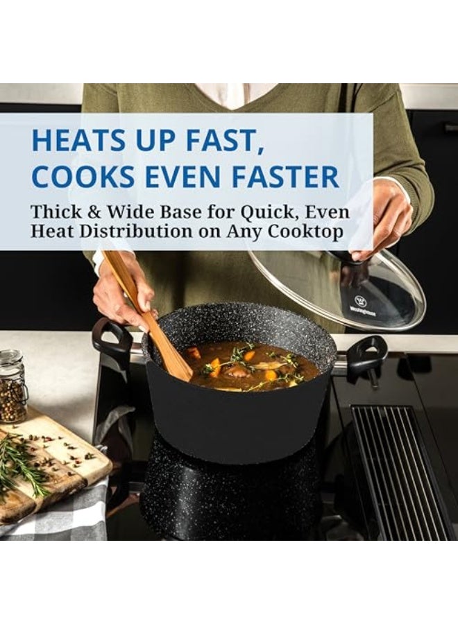 Westinghouse طاجن ويستينغهاوس الأمريكية مع غطاء 24 سم - أواني طهي غير لاصقة من الألمنيوم المصبوب - خفيفة الوزن لطهي سهل، طلاء كوانتانيم المقاوم للخدش لطهي صحي، آمنة للاستخدام في الفرن - Image 5