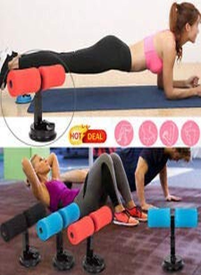 Wolblix Assistive Abdominal Chest and Arm Muscles Exercise Adjustable Assistant Fitness Equipment Suction Cup Home Workout Healthy Abdomen Press Leg Support (Multicolour) - Image 2