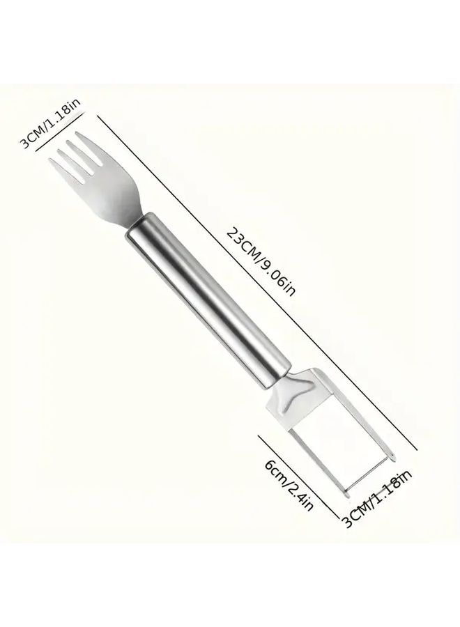 Dual Head Splitter Stainless Steel Watermelon Slicer Fork Multi Functional Kitchen Tool - Image 3