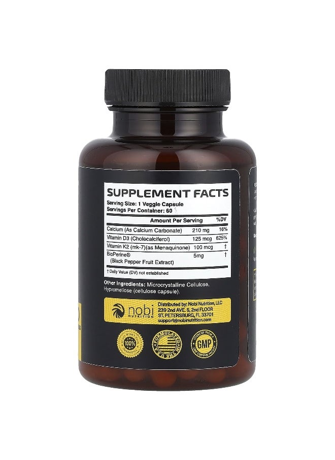 Nobi Nutrition Nobi Nutrition, Vitamin K2 + D3, 60 Capsules  - Image 2