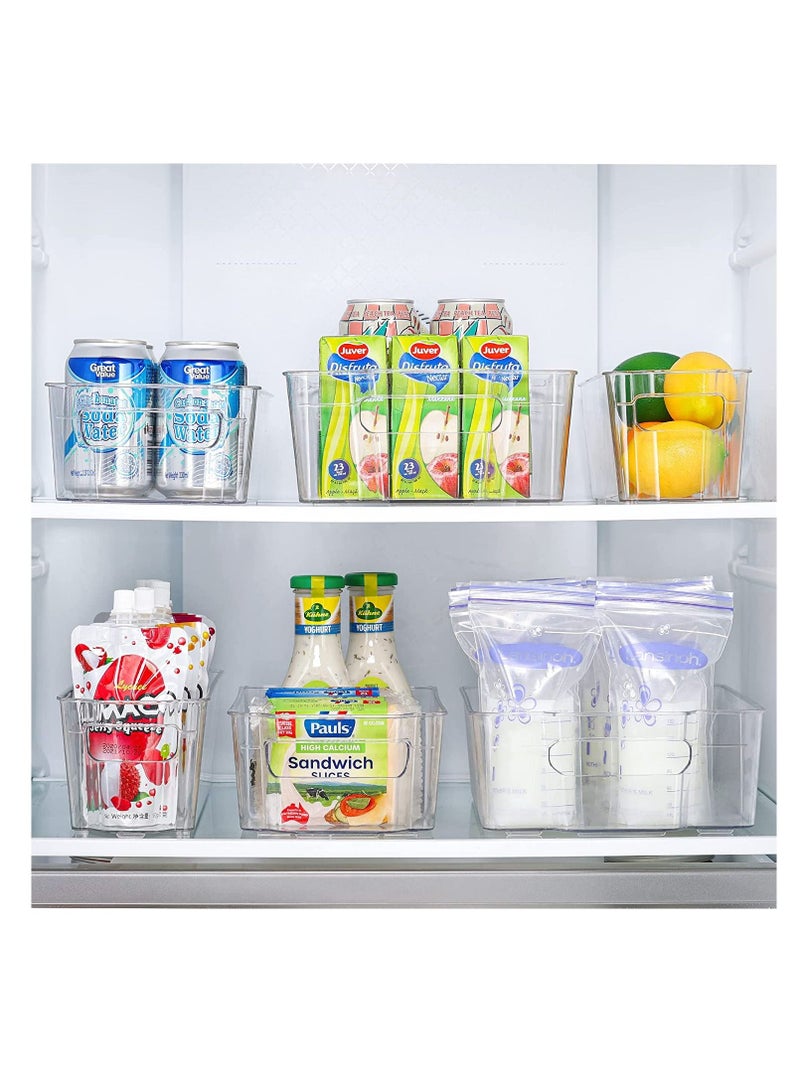 Arabest Refrigerator Organizer Bins  6Pcs Clear Plastic Bins For Fridge, Freezer, Kitchen Cabinet, Pantry Organization and Storage - Image 2
