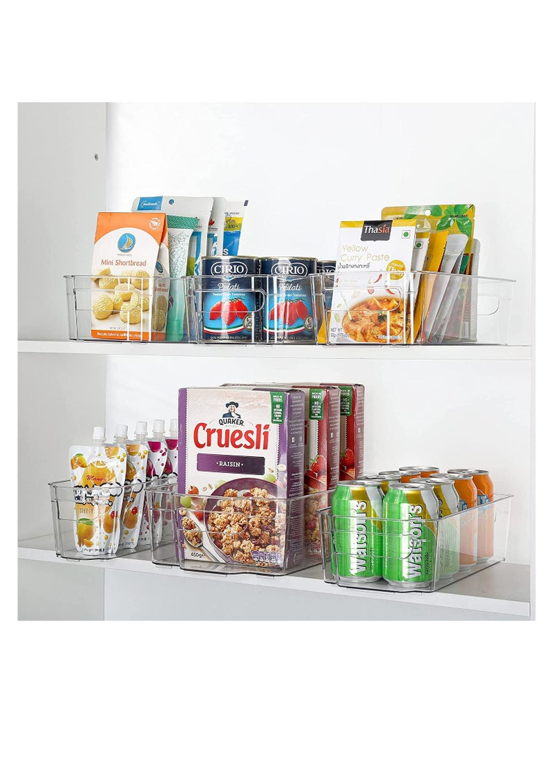 Arabest Refrigerator Organizer Bins  6Pcs Clear Plastic Bins For Fridge, Freezer, Kitchen Cabinet, Pantry Organization and Storage - Image 5
