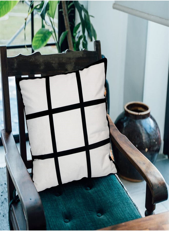 Excefore - 4 Pcs Sublimation Blank Lattice Pillow Cases, Sofa Throw Cushion Pillow Covers for Photo DIY Heat Tranfer, 15.7 x 15.7 Inch Picture Printing Couch Pillowcases with Invisible Zippers, No Pillow - Image 1