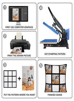 Excefore 4 Pcs Sublimation Blank Lattice Pillow Cases, Sofa Throw Cushion Pillow Covers for Photo DIY Heat Tranfer, 15.7 x 15.7 Inch Picture Printing Couch Pillowcases with Invisible Zippers, No Pillow  - Image 5