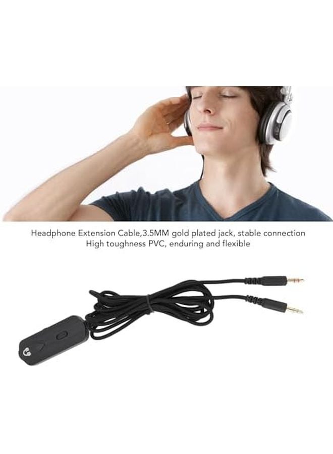 3 5mm Headphone Extension Cable with Microphone 2M Gold Plated Volume Control for PC Smartphone Tablet - Image 5