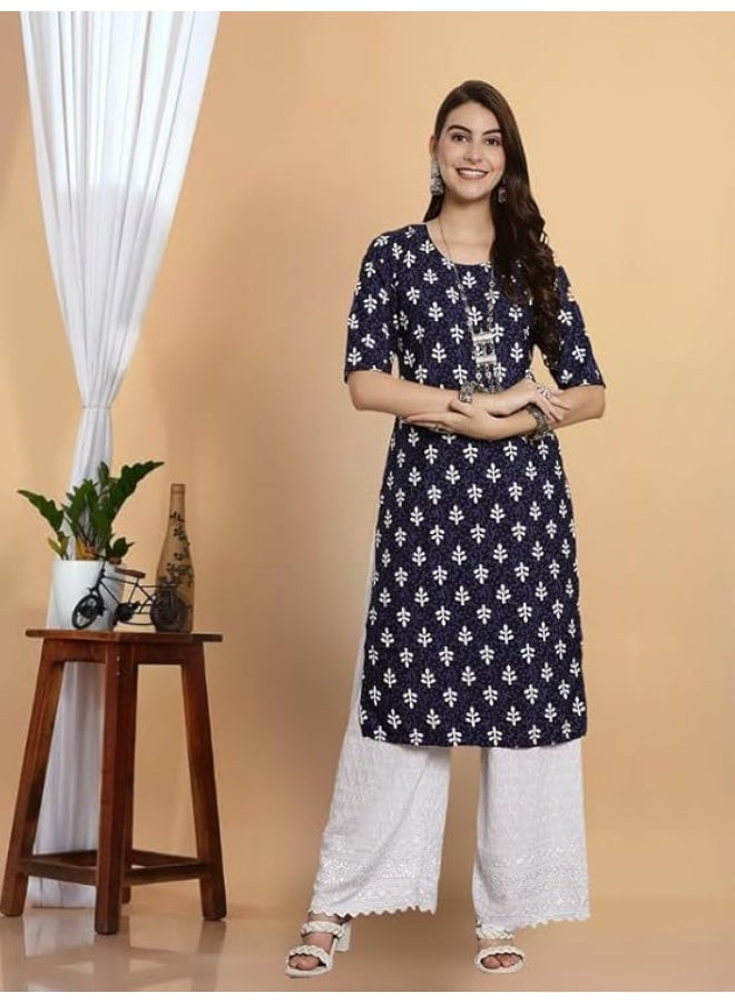 Pinkmint store Kurta for Women Fancy Printed Kurta ll Festival Wear Kurta for Women (Pack of 6 ) L - Image 5