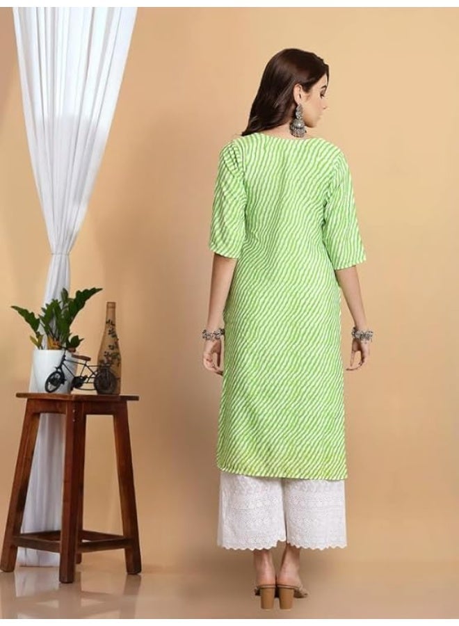 Pinkmint store Kurta for Women Fancy Printed Kurta ll Festival Wear Kurta for Women (Pack of 6 ) L - Image 2