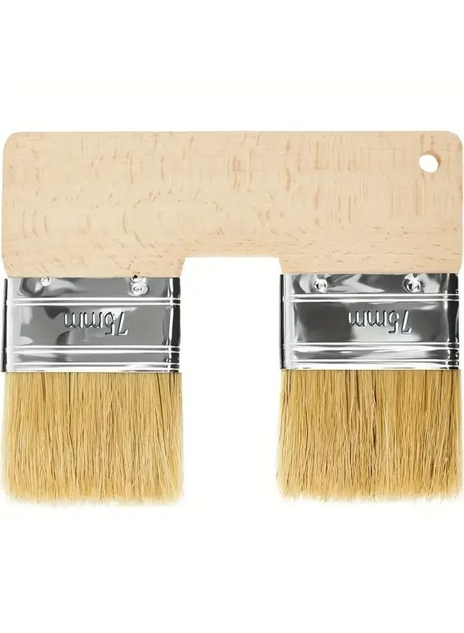 U Shaped Two Tone Paintbrush Reusable Double Ended Brush For Decorative Wall Painting Primary Color - Image 2
