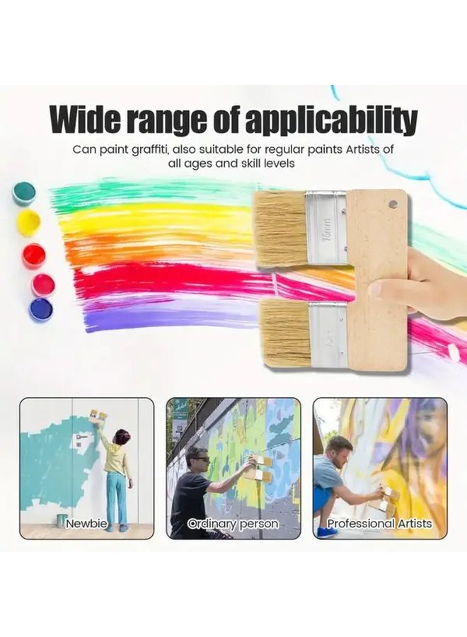 U Shaped Two Tone Paintbrush Reusable Double Ended Brush For Decorative Wall Painting Primary Color - Image 5