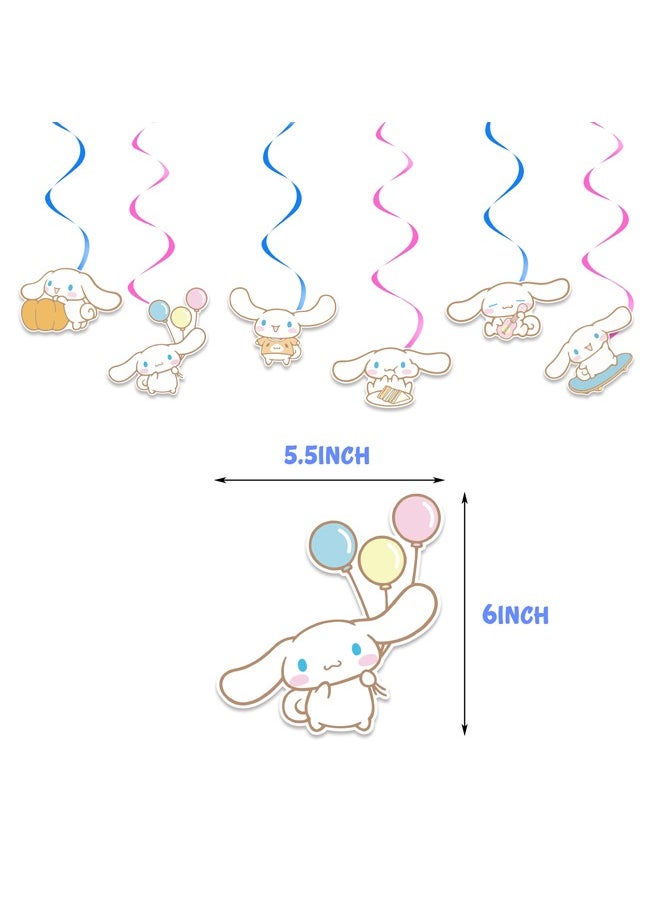 Zeemey - Cinnamoroll Theme Balloon Set with Happy Birthday Banner,Cake Topper,Hanging Spins,Perfect for Graduation Baby Shower Birthday Bachelorette Party Backdrop Decoration,Suitable for Indoor and Outdoor - Image 1