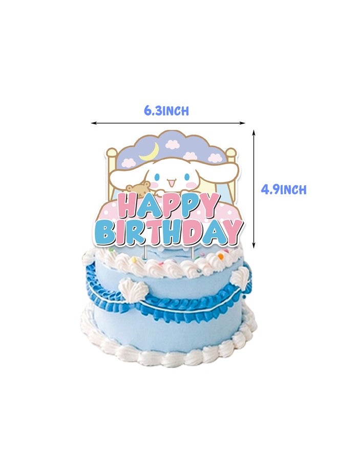Zeemey - Cinnamoroll Theme Balloon Set with Happy Birthday Banner,Cake Topper,Hanging Spins,Perfect for Graduation Baby Shower Birthday Bachelorette Party Backdrop Decoration,Suitable for Indoor and Outdoor - Image 1