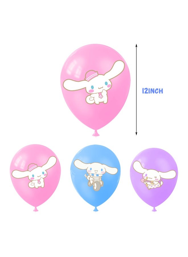 Zeemey - Cinnamoroll Theme Balloon Set with Happy Birthday Banner,Cake Topper,Hanging Spins,Perfect for Graduation Baby Shower Birthday Bachelorette Party Backdrop Decoration,Suitable for Indoor and Outdoor - Image 1