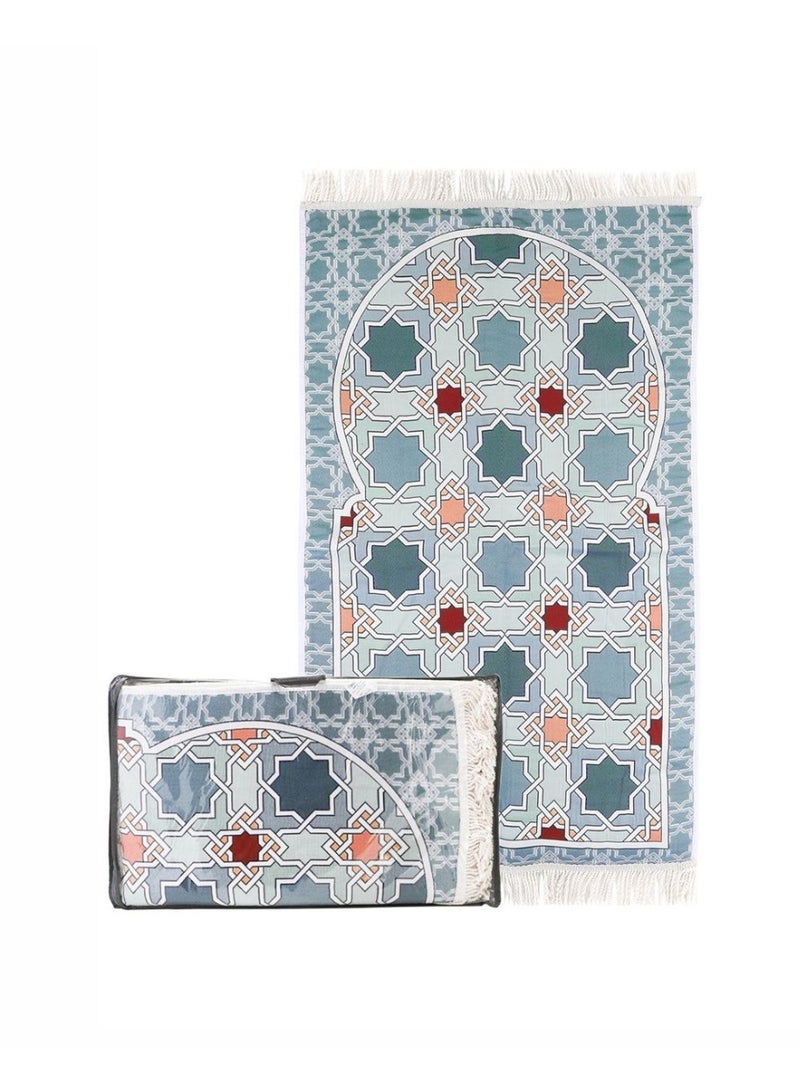 MANASEK Prayer mat padded from Manasek a popular local brand – prayer mat lined with 100% polyester with 3D embroidery with bag - Luxurious and elegant design suitable for gifting - 70X120 - Image 1