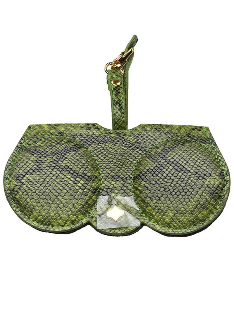 Generic - Artificial Printed Snakeskin PU Leather Protective Storage Sunglasses Bag Eyeglasses Clip Case - Image 1