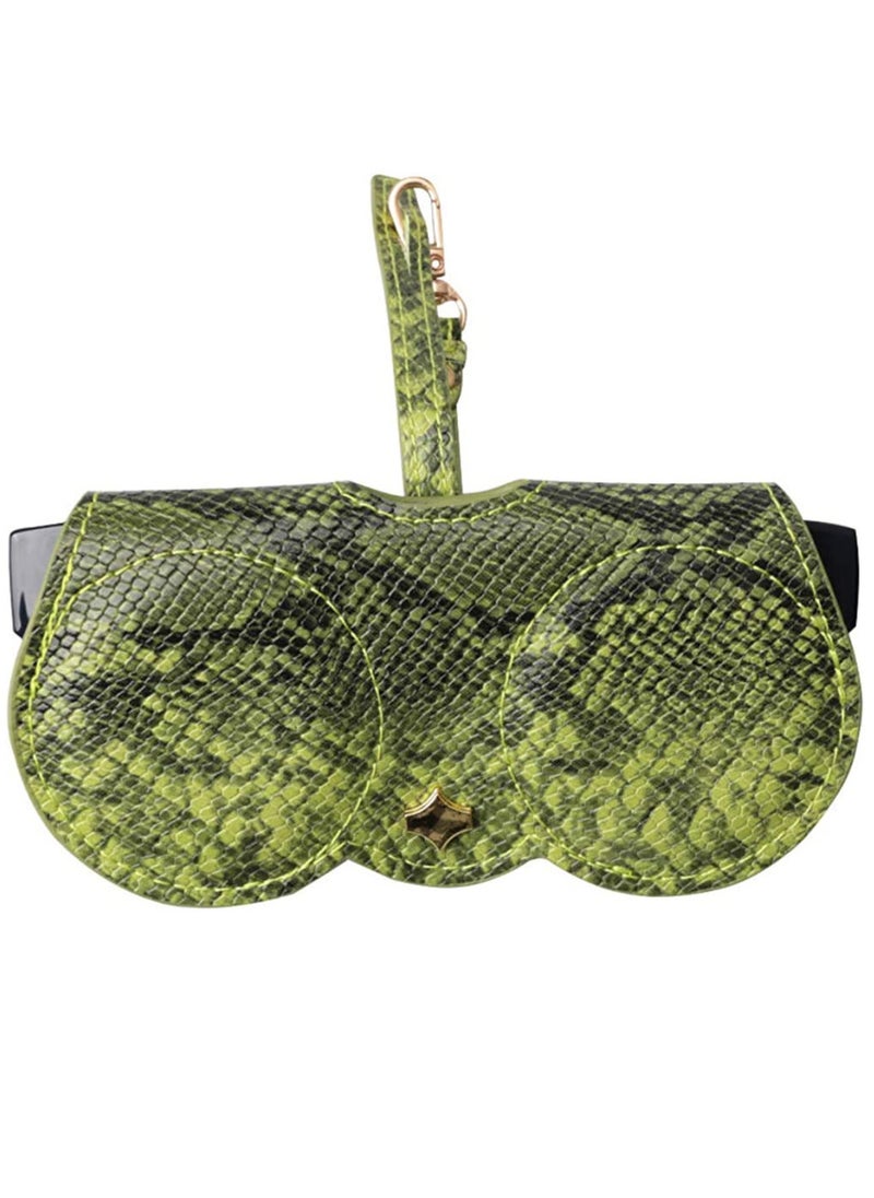 Generic - Artificial Printed Snakeskin PU Leather Protective Storage Sunglasses Bag Eyeglasses Clip Case - Image 1