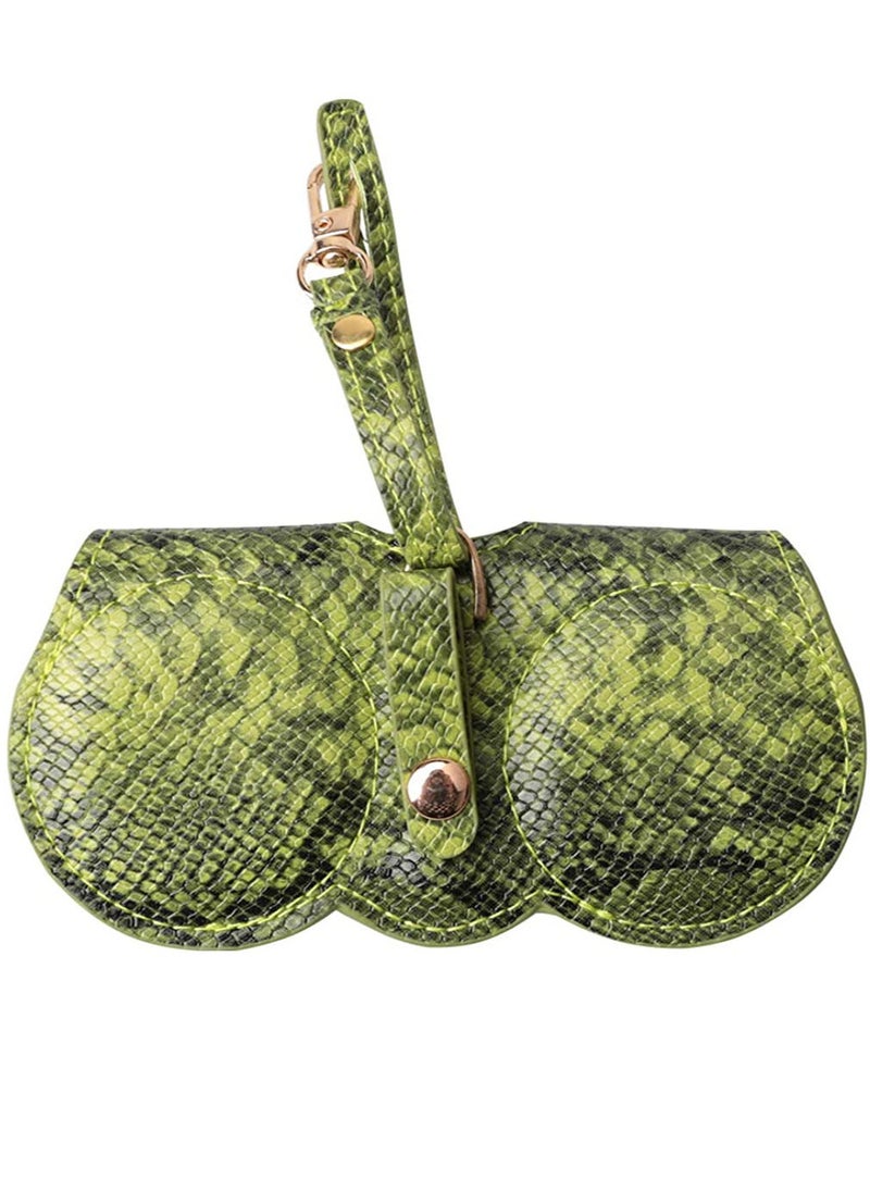 Generic - Artificial Printed Snakeskin PU Leather Protective Storage Sunglasses Bag Eyeglasses Clip Case - Image 1