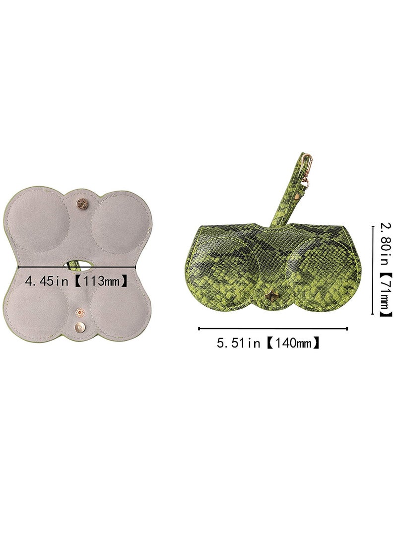 Generic - Artificial Printed Snakeskin PU Leather Protective Storage Sunglasses Bag Eyeglasses Clip Case - Image 1