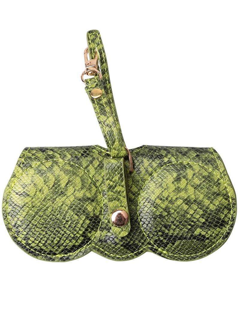 Generic - Artificial Printed Snakeskin PU Leather Protective Storage Sunglasses Bag Eyeglasses Clip Case - Image 1