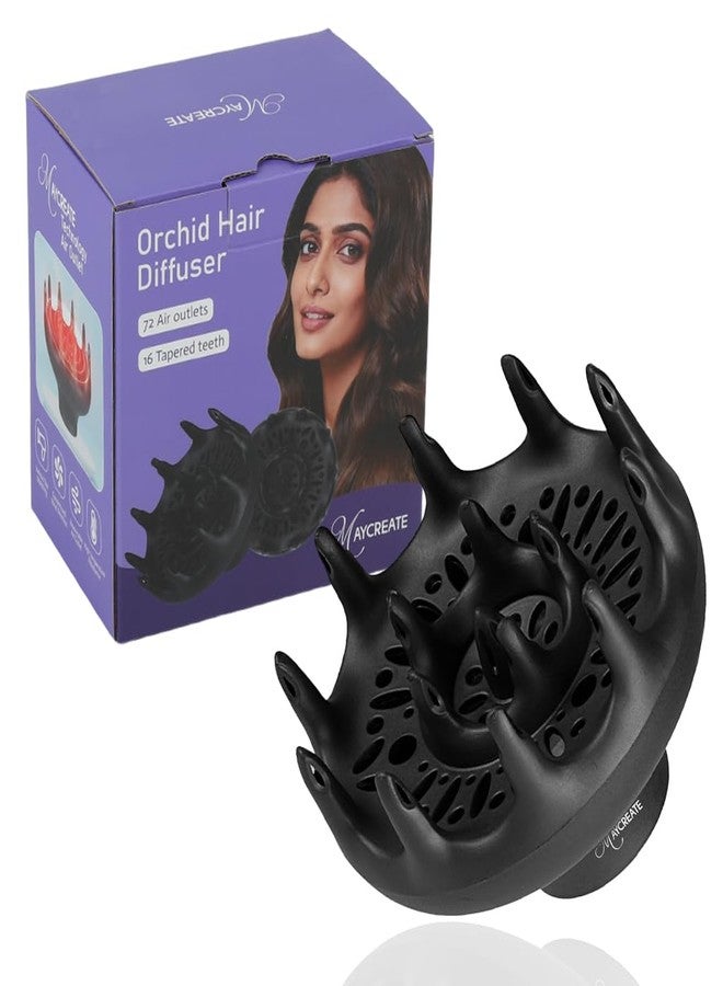 ماي كرييت موزع هواء للشعر من مايكرييت® بتصميم زهرة الأوركيد، ملحق موزع هواء لمجفف الشعر، موزع هواء للشعر المجعد، موزع هواء متعدد الاستخدامات للشعر المجعد والمموج - نعومة وسهولة في التصفيف، منتجات العناية بالشعر للنساء - Image 1