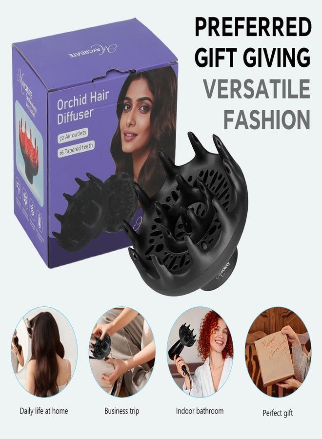 ماي كرييت موزع هواء للشعر من مايكرييت® بتصميم زهرة الأوركيد، ملحق موزع هواء لمجفف الشعر، موزع هواء للشعر المجعد، موزع هواء متعدد الاستخدامات للشعر المجعد والمموج - نعومة وسهولة في التصفيف، منتجات العناية بالشعر للنساء - Image 4
