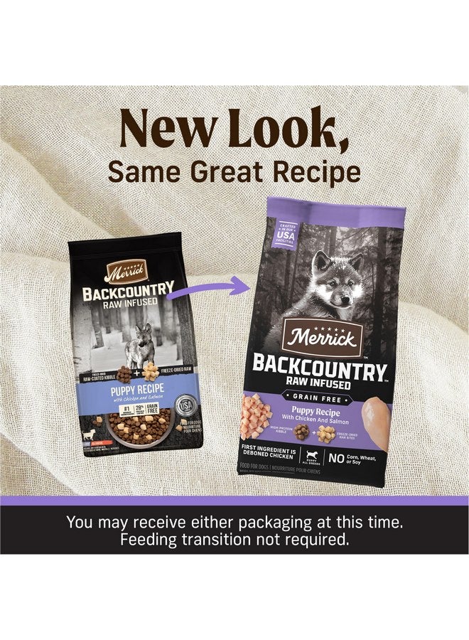 Merrick Backcountry Grain Free Dry Puppy Dog Food, Kibble with Freeze Dried Raw Pieces, Chicken Recipe - 4.0 lb. Bag - Image 2