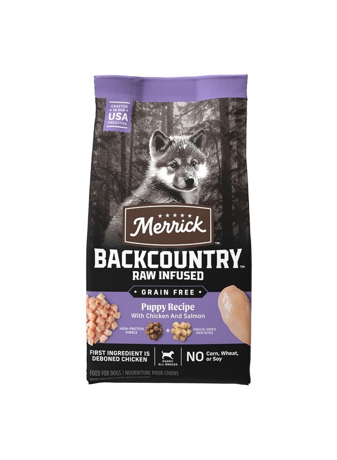 Merrick Backcountry Grain Free Dry Puppy Dog Food, Kibble with Freeze Dried Raw Pieces, Chicken Recipe - 4.0 lb. Bag - Image 1