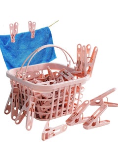 Kimaya 30 Clothes Pegs for Socks with Basket - Laundry Hook with Basket Windproof Clip for Underwear and Socks Clothes Dryer Clip Clothes Peg Clothes Hook Clip Size 5.2 x cm (Pink)  - Image 3