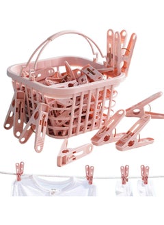 Kimaya 30 Clothes Pegs for Socks with Basket - Laundry Hook with Basket Windproof Clip for Underwear and Socks Clothes Dryer Clip Clothes Peg Clothes Hook Clip Size 5.2 x cm (Pink)  - Image 2