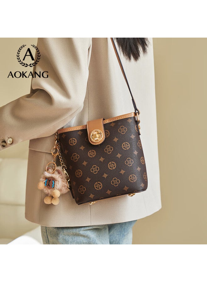 Aokang Women's Bag New Trendy Light Luxury Ladies Crossbody Shoulder Bag Large Capacity Bucket Bag Birthday Gift For Girlfriend Wife - Image 3