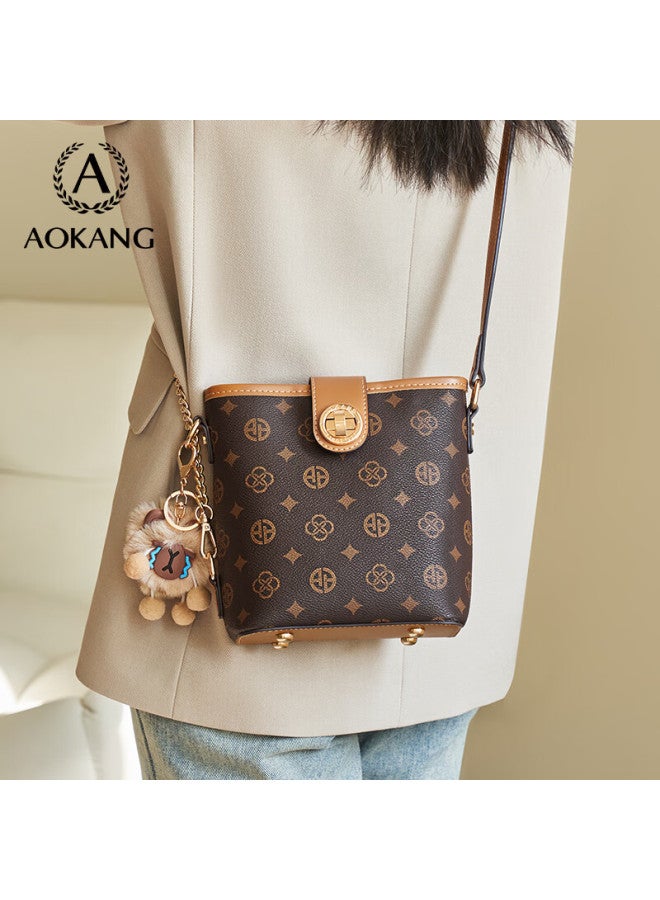 Aokang Women's Bag New Trendy Light Luxury Ladies Crossbody Shoulder Bag Large Capacity Bucket Bag Birthday Gift For Girlfriend Wife - Image 2