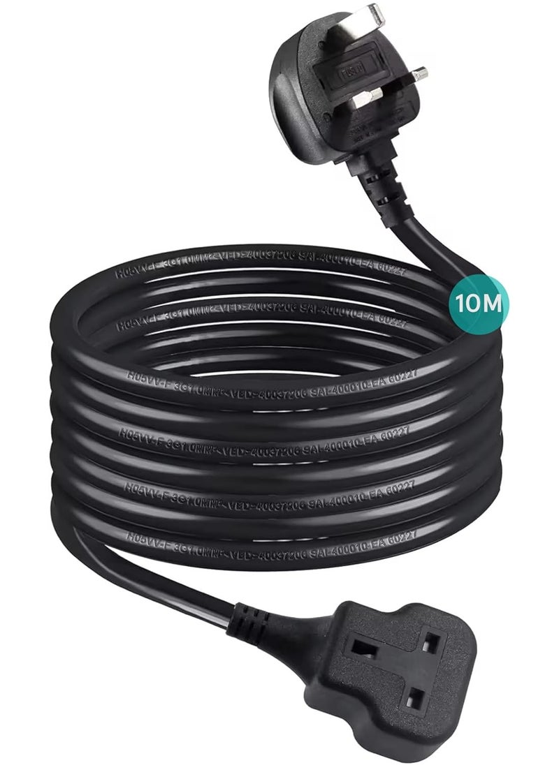 Tafan TAFAN™ 10m Power Extension Lead, Heavy-Duty Single Socket with UK 3-Pin Plug, Fireproof Extension Cord for Outdoor, Garden, Warehouse, Home Renovation, Black (10meters)  - Image 1