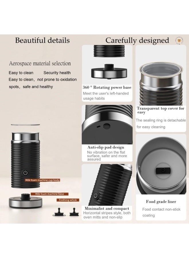 أسيف مخفوق الحليب الكهربائي، مخفوق الرغوة، خلاط الشوكولاتة، لاتيه بارد/ساخن، كابتشينو، سخان حليب أوتوماتيكي بالكامل - Image 5